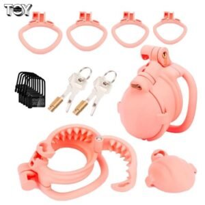 pink-male-bdsm-nylon-chastity-device