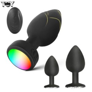 led-remote-control-vibrating-anal-plug-set