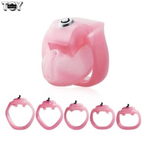 lightweight-pink-male-chastity-cage-with-5-rings